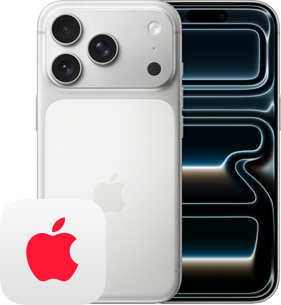 iPhone 17, back exterior, Sage finish, Fusion dual-camera system, front exterior, Dynamic Island, thin black display border, AppleCare+ logo